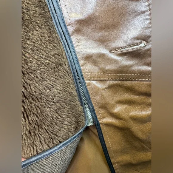 Vintage 70s Leather Trench Coat‎ Size 40R Rust Brown Belted Grais New Generation - Picture 8 of 15